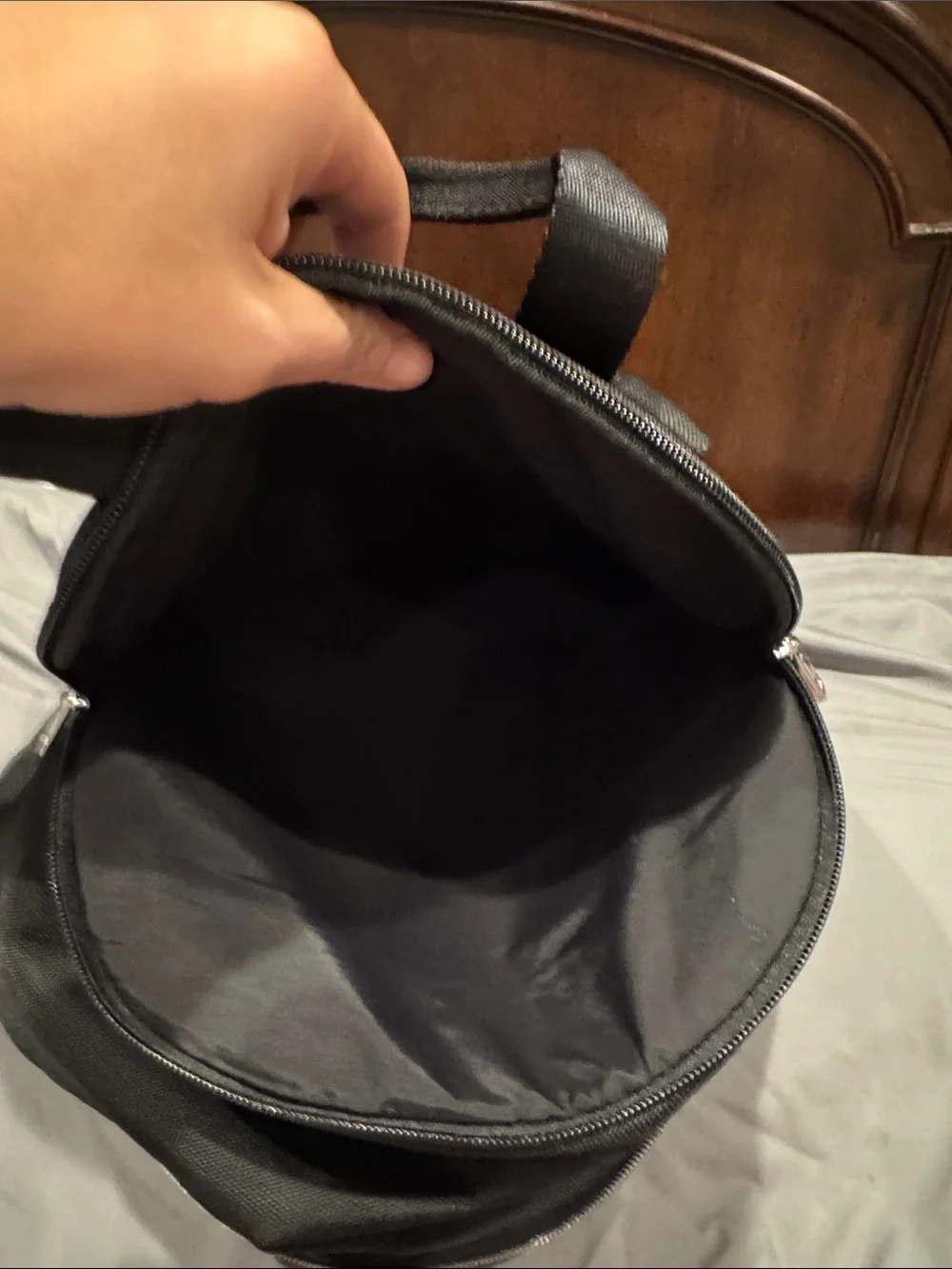 Lacoste Black Men's Backpack with Silver Logo Accent